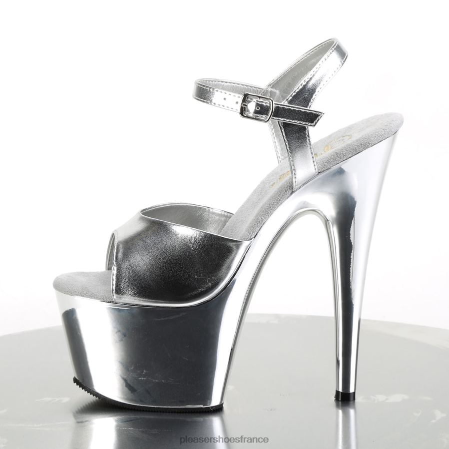 H4842112 adorer-709 Pleaser Shoes argent/argent chromé