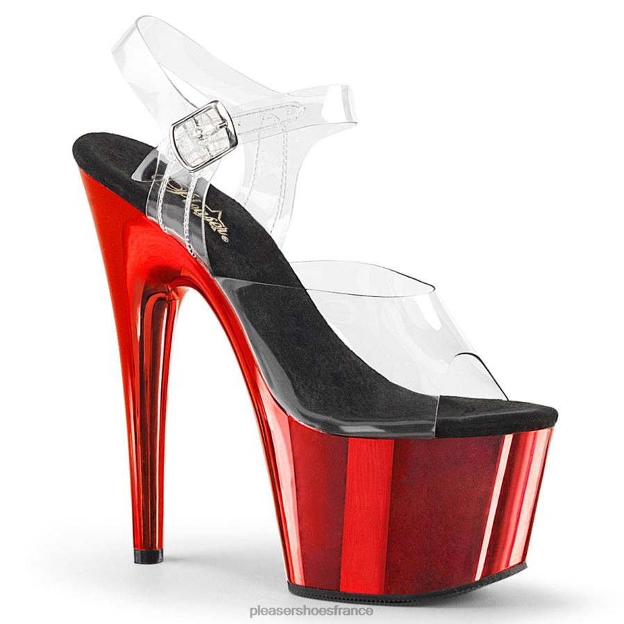 H4842121 adorer-708 Pleaser Shoes chrome clair/rouge