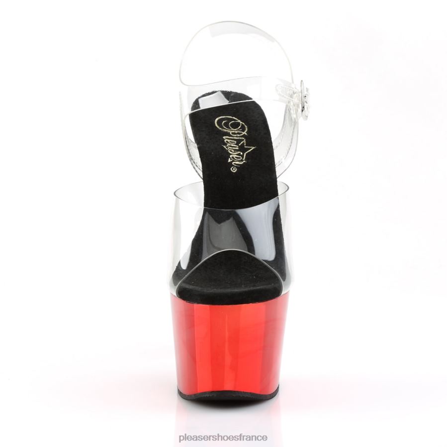 H4842121 adorer-708 Pleaser Shoes chrome clair/rouge