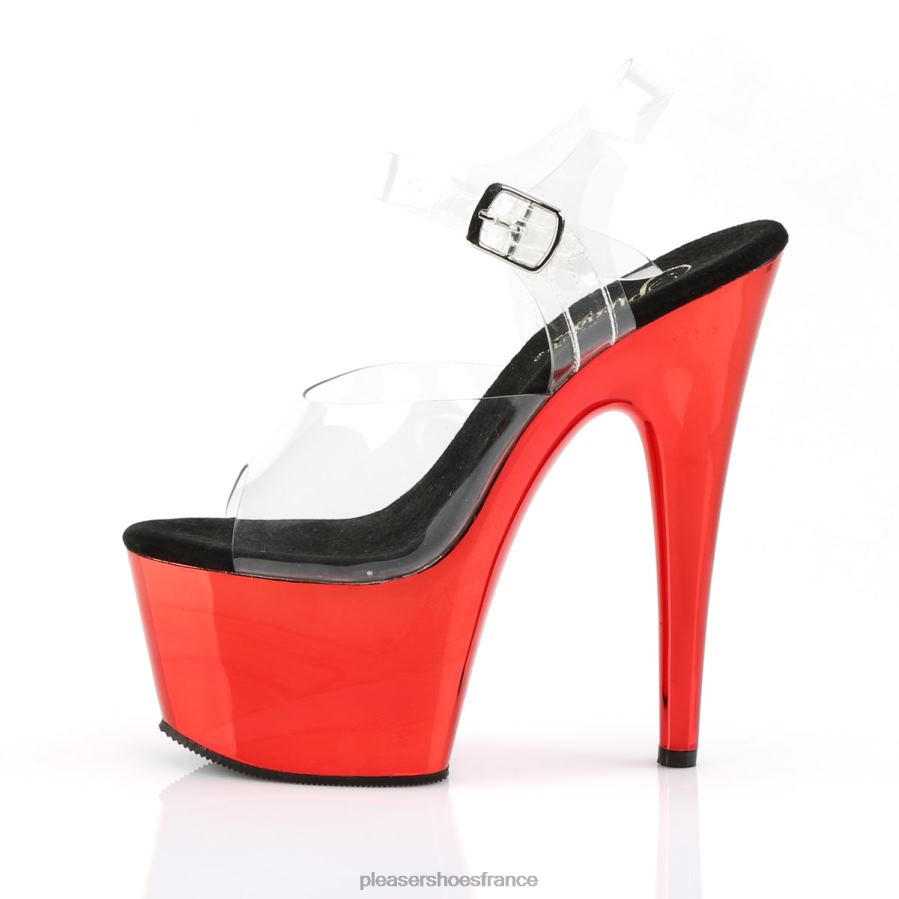 H4842121 adorer-708 Pleaser Shoes chrome clair/rouge