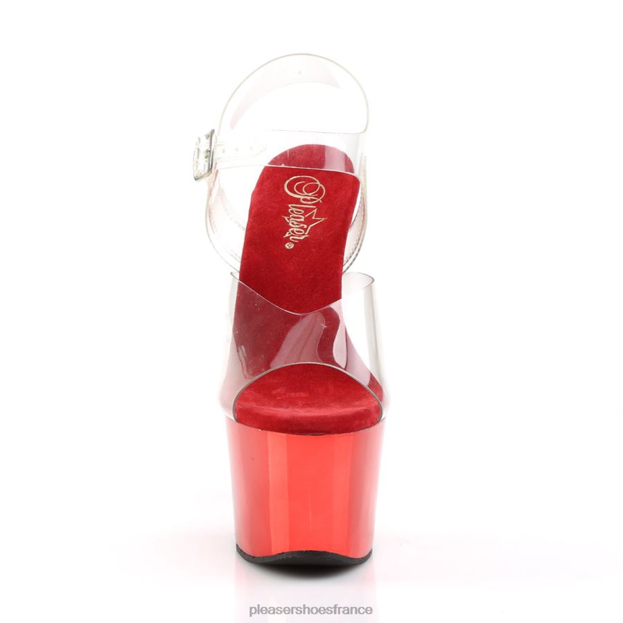 H4842133 ciel-308 Pleaser Shoes chrome clair/rouge