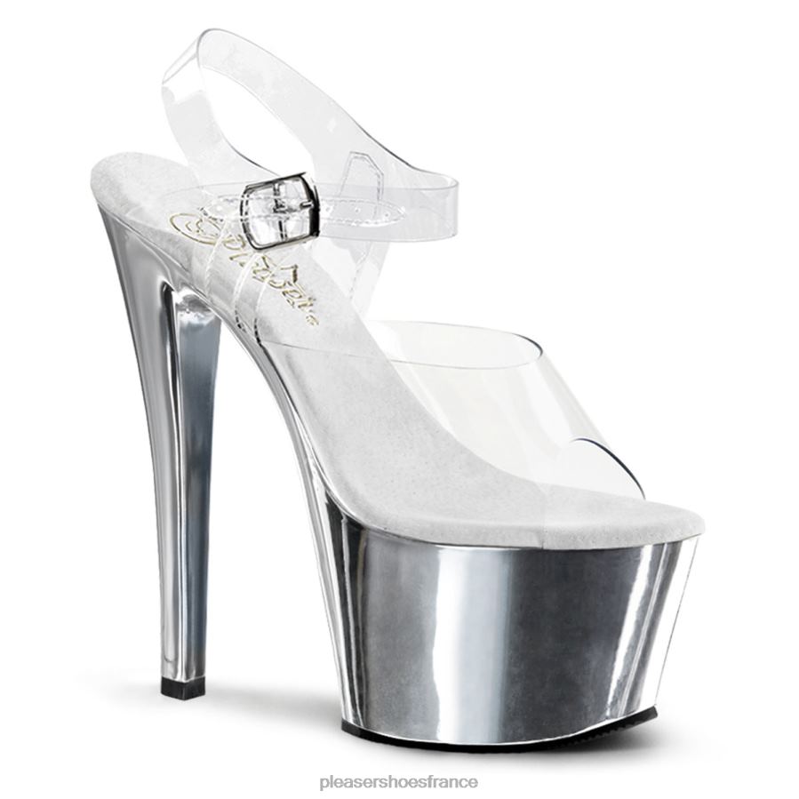 H4842134 ciel-308 Pleaser Shoes clair/argent
