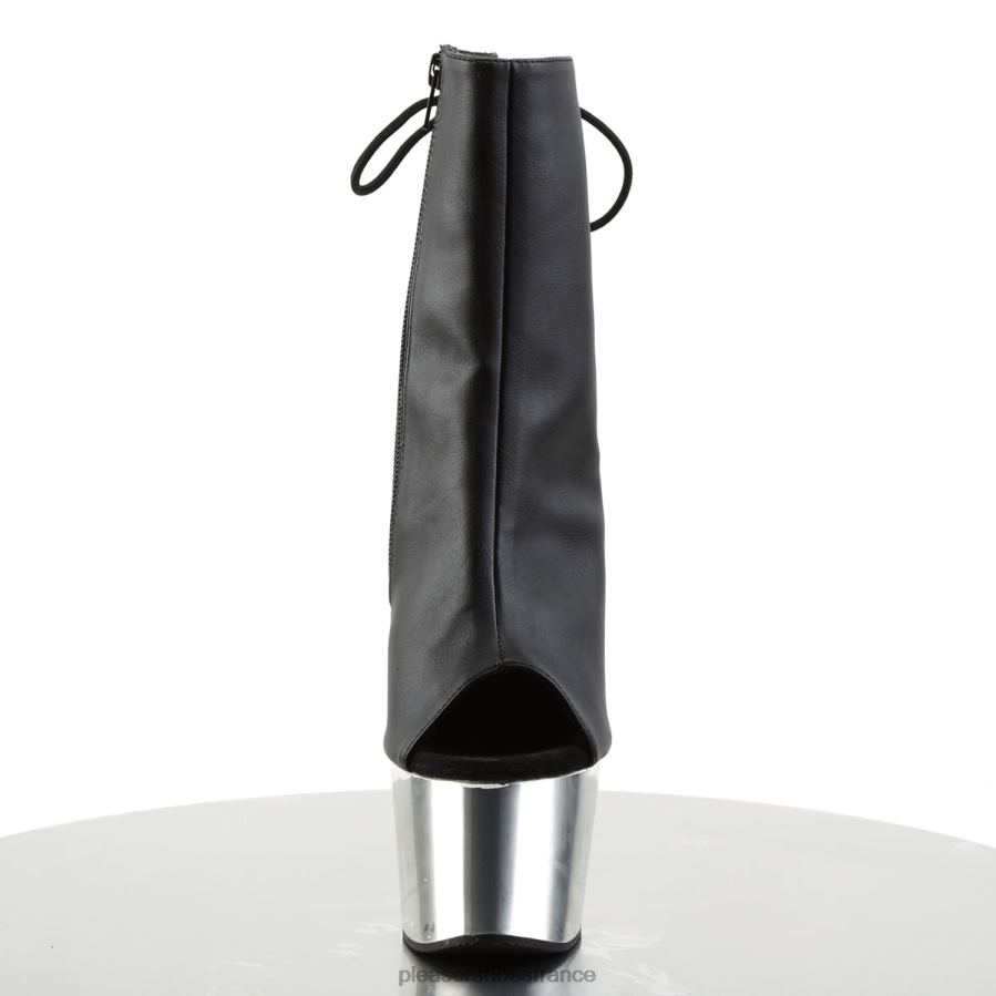 H484251 adorer-1018 Pleaser Shoes simili cuir noir/argent