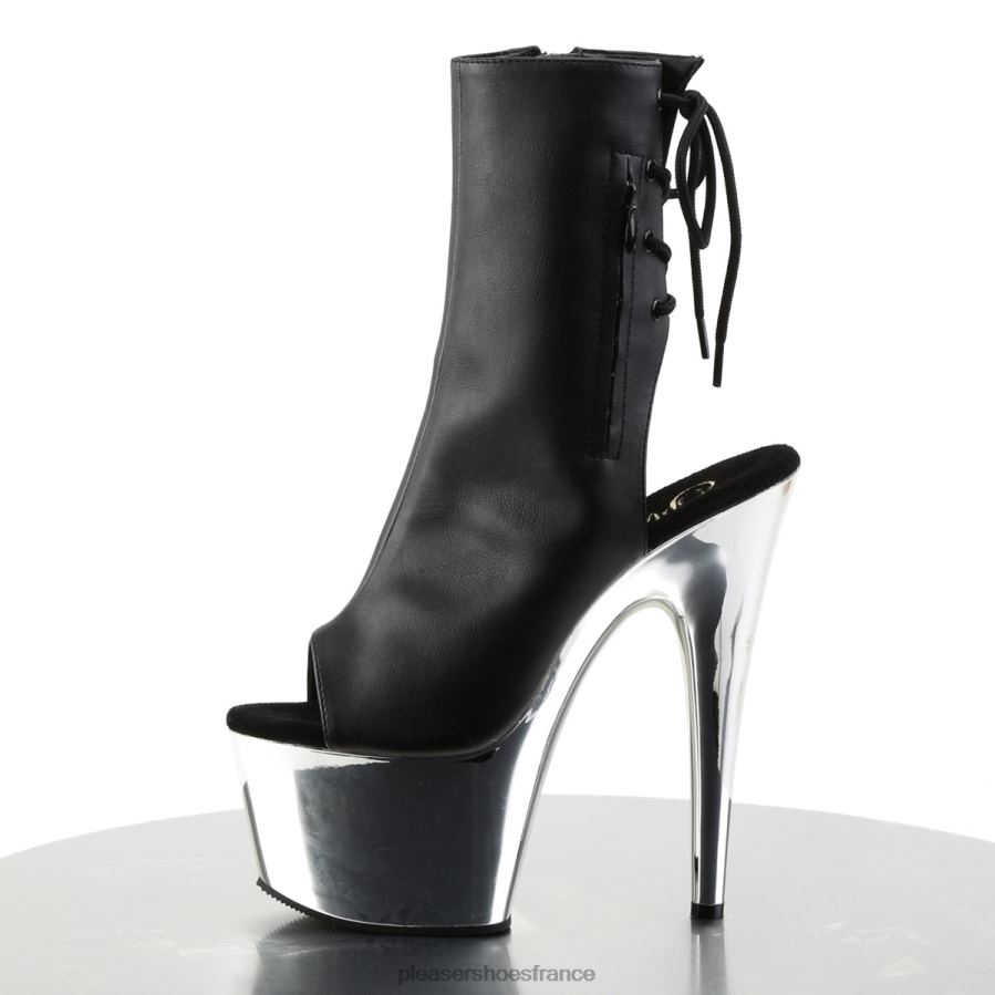 H484251 adorer-1018 Pleaser Shoes simili cuir noir/argent