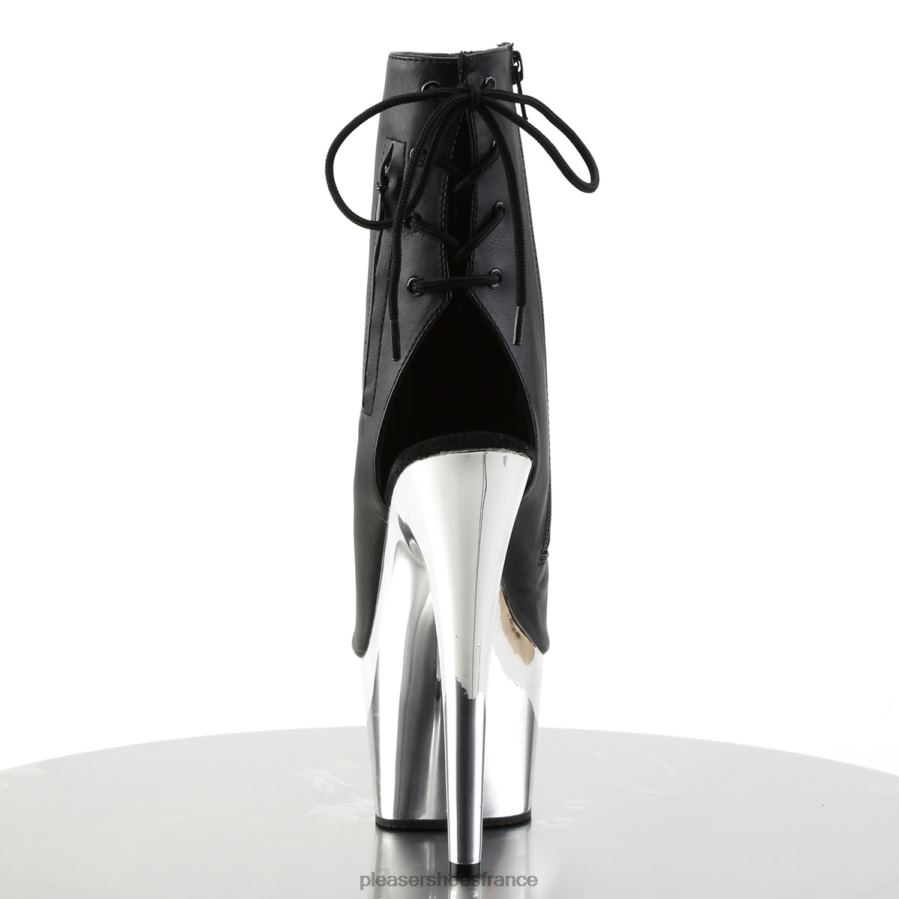 H484251 adorer-1018 Pleaser Shoes simili cuir noir/argent