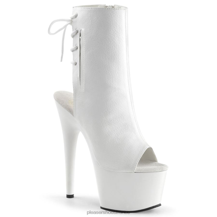 H484253 adorer-1018 Pleaser Shoes simili cuir blanc/blanc