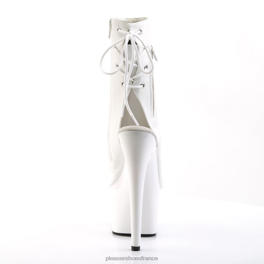 H484253 adorer-1018 Pleaser Shoes simili cuir blanc/blanc