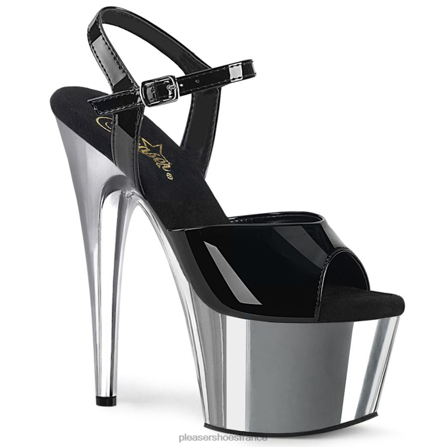 H484266 adorer-709 Pleaser Shoes noir/argent chromé