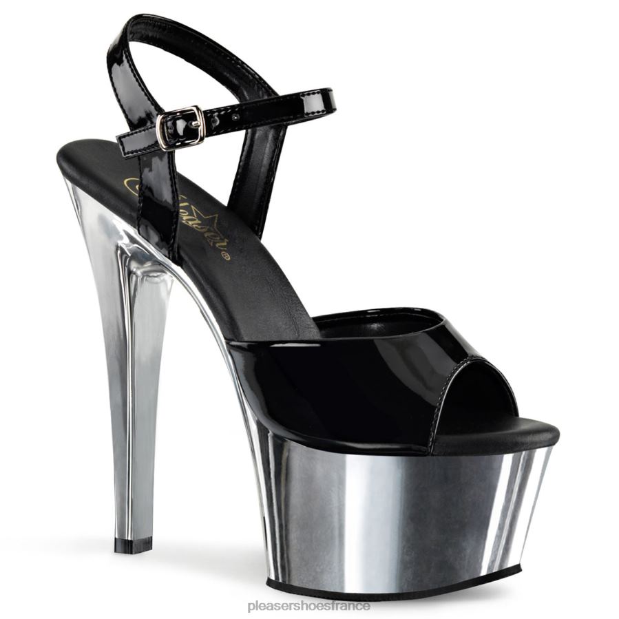 H484271 aspire-609 Pleaser Shoes noir/argent chromé