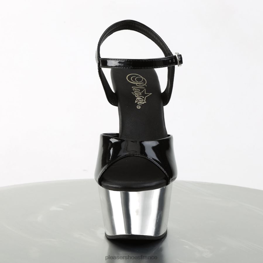 H484271 aspire-609 Pleaser Shoes noir/argent chromé