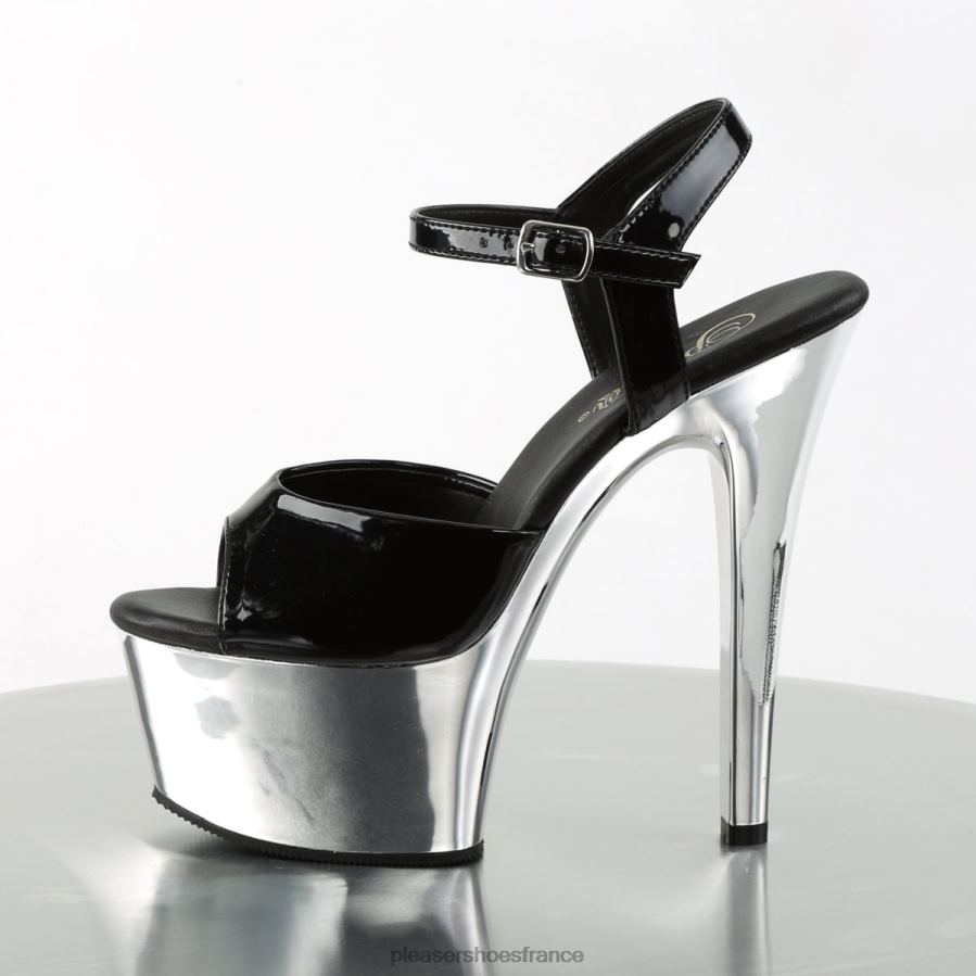 H484271 aspire-609 Pleaser Shoes noir/argent chromé