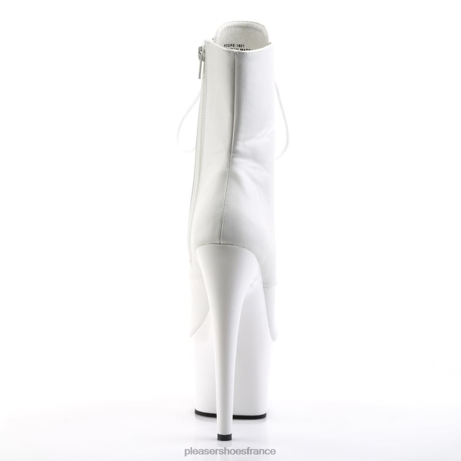 H484283 adorer-1021 Pleaser Shoes simili cuir blanc/blanc