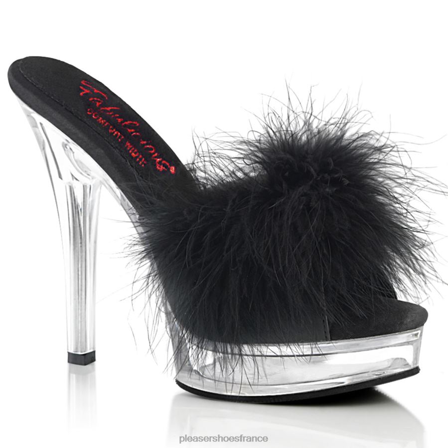 H4842429 majesté-501f-8 Pleaser Shoes simili cuir noir/transparent