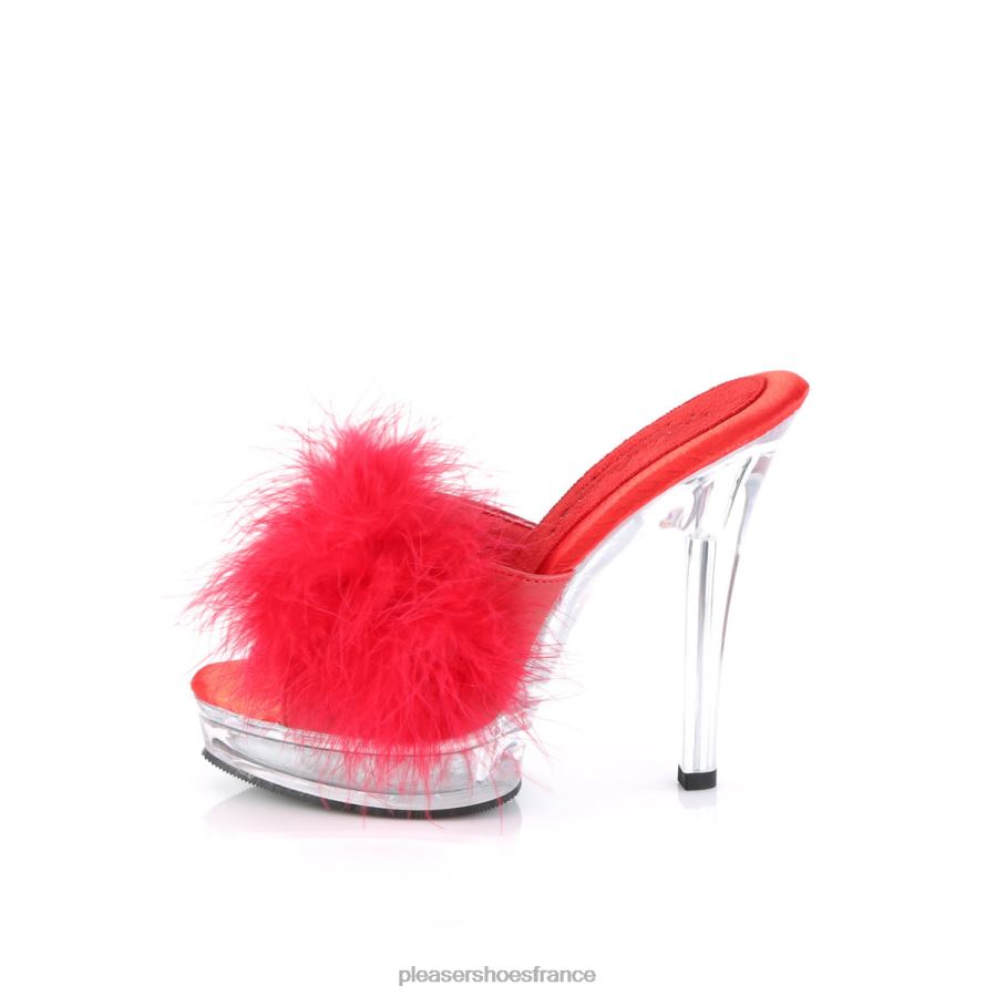 H4842430 majesté-501f-8 Pleaser Shoes simili cuir rouge/transparent