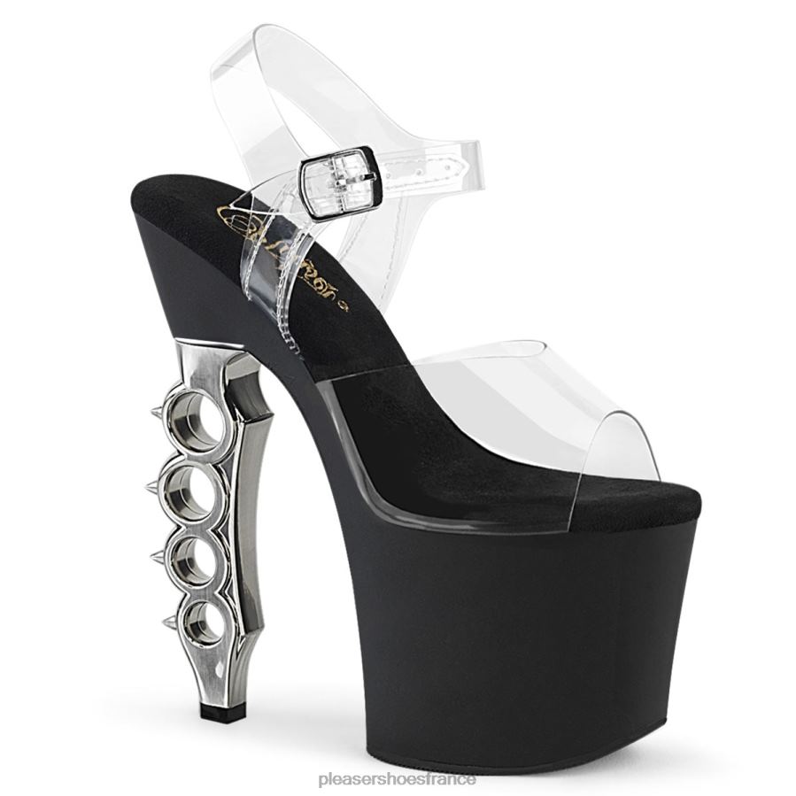 H4842167 poignée de fer-708 Pleaser Shoes clair/argent