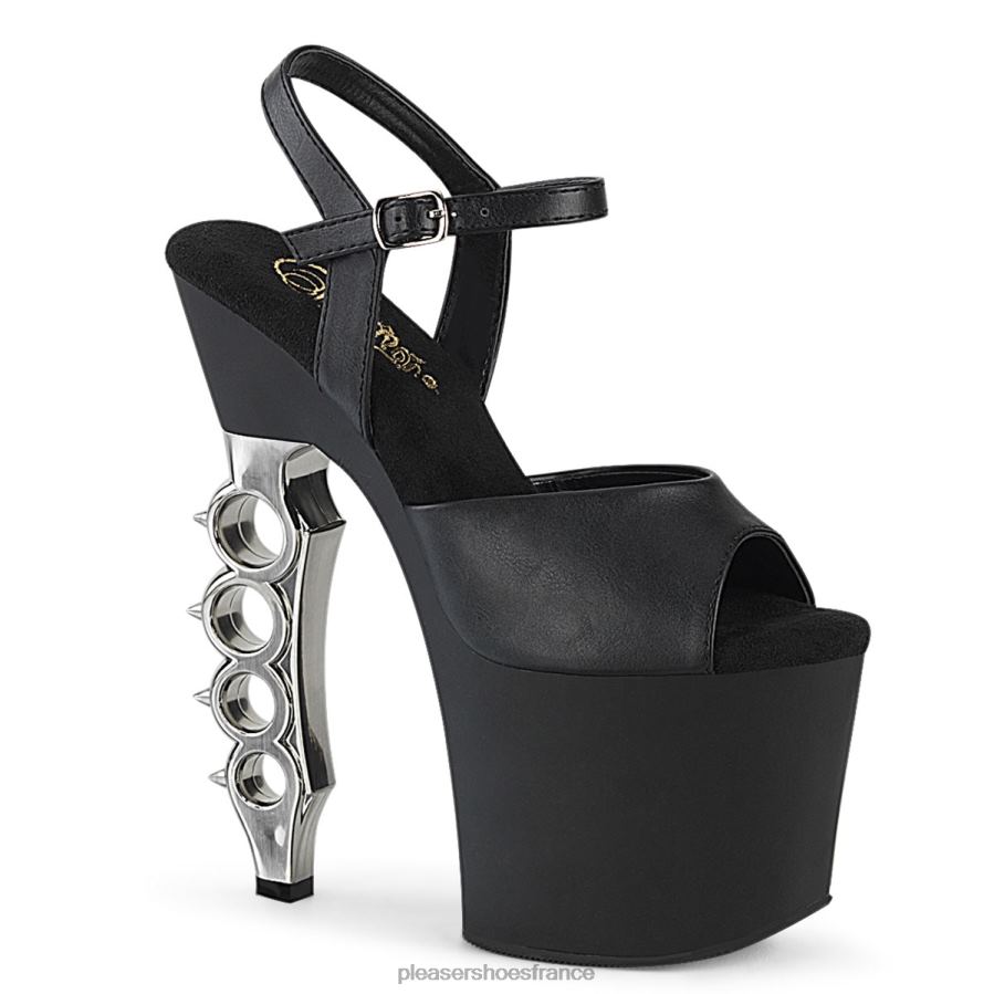 H4842169 poignée de fer-709 Pleaser Shoes Noir argent