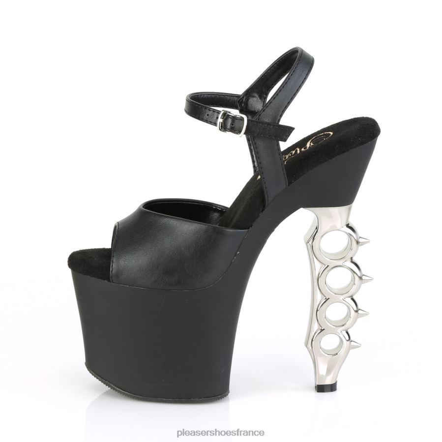 H4842169 poignée de fer-709 Pleaser Shoes Noir argent
