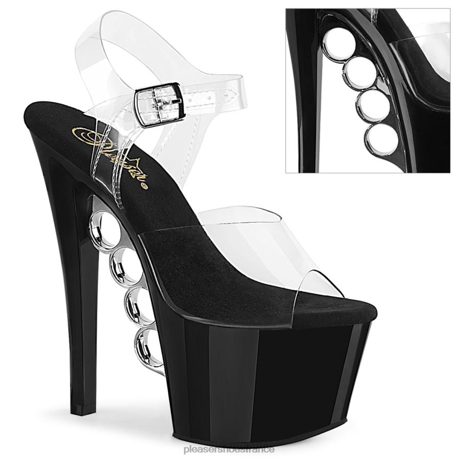 H4842171 coups de poing-708 Pleaser Shoes clair/noir
