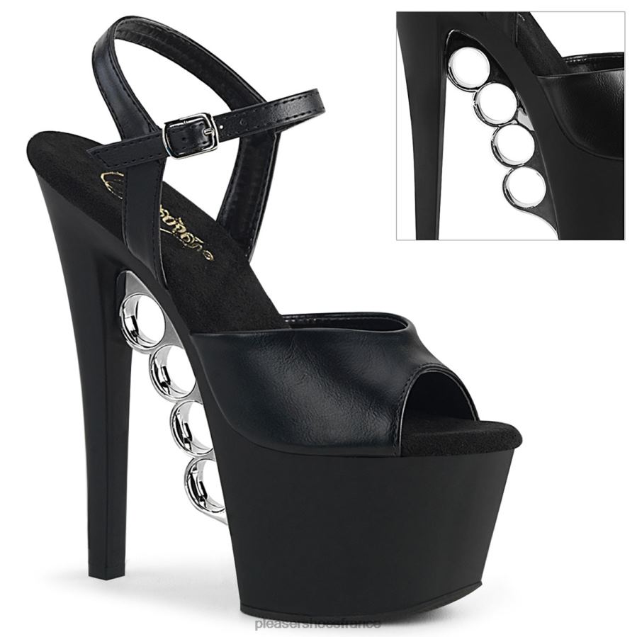 H4842172 coups de poing-709 Pleaser Shoes simili cuir noir/noir