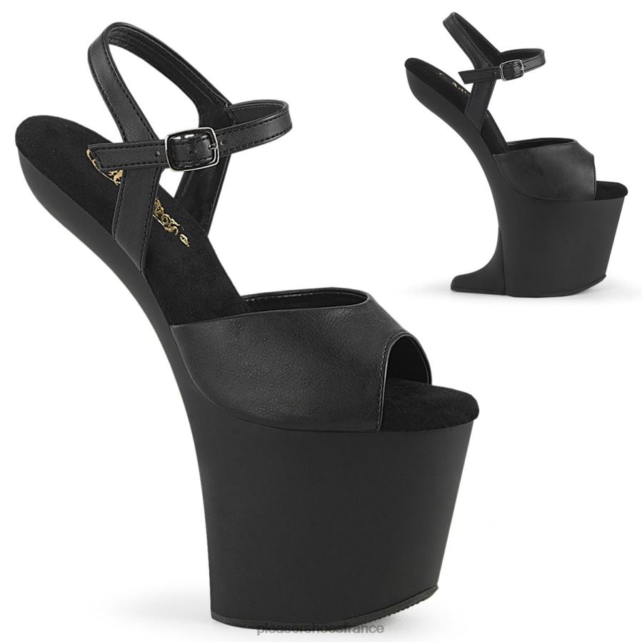 H48421 engouement-809 Pleaser Shoes simili cuir noir