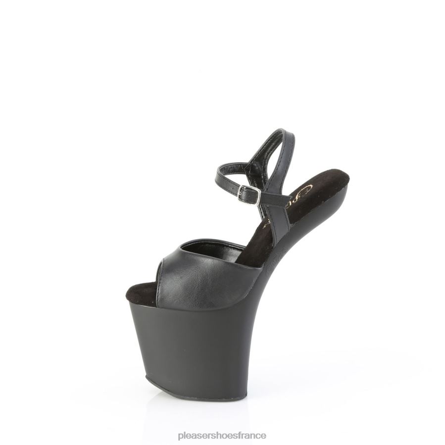 H48421 engouement-809 Pleaser Shoes simili cuir noir