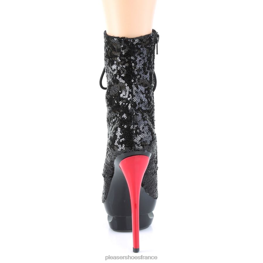 H4842238 blondie-r-1020 Pleaser Shoes paillettes noires/rouges