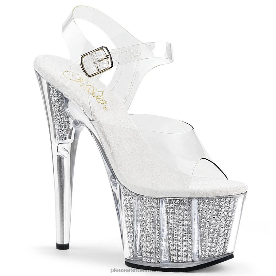 H4842270 adore-708srs Pleaser Shoes clair/argent