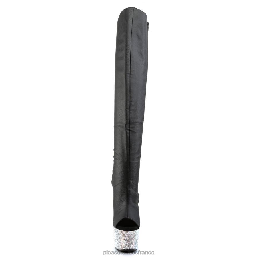 H4842271 bijoux-3019dm-7 Pleaser Shoes simili cuir noir/argent