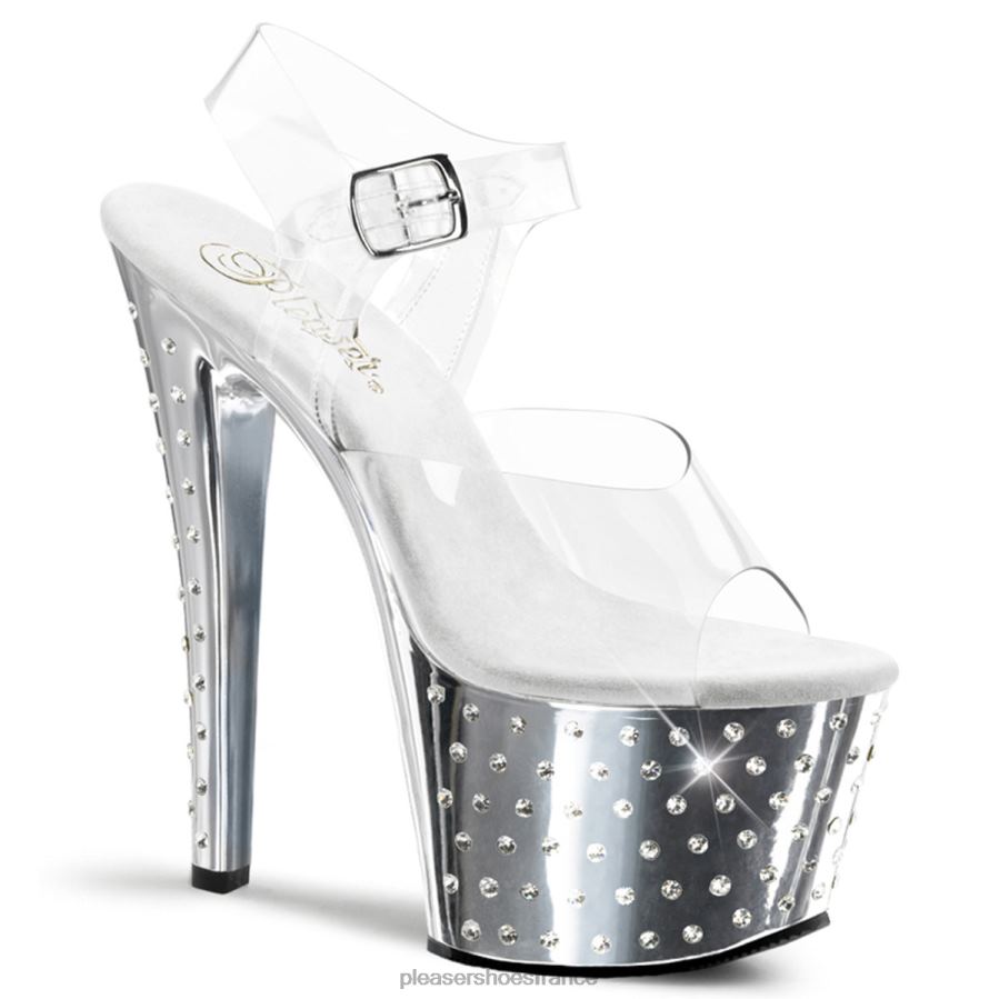 H4842292 poussière d'étoiles-708 Pleaser Shoes clair/argent