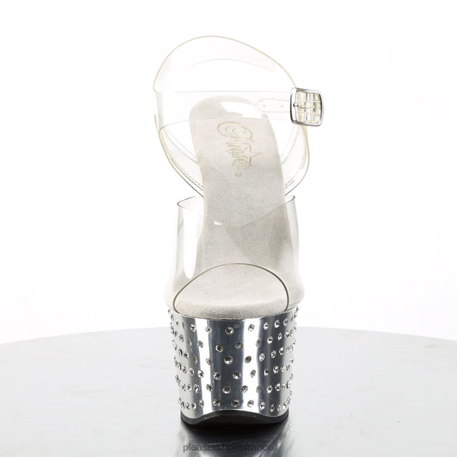 H4842292 poussière d'étoiles-708 Pleaser Shoes clair/argent