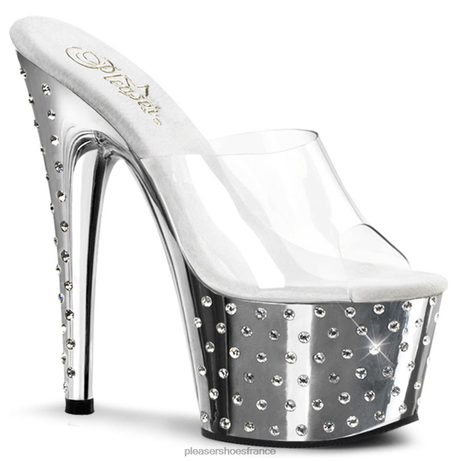 H4842329 poussière d'étoiles-701 Pleaser Shoes clair/argent