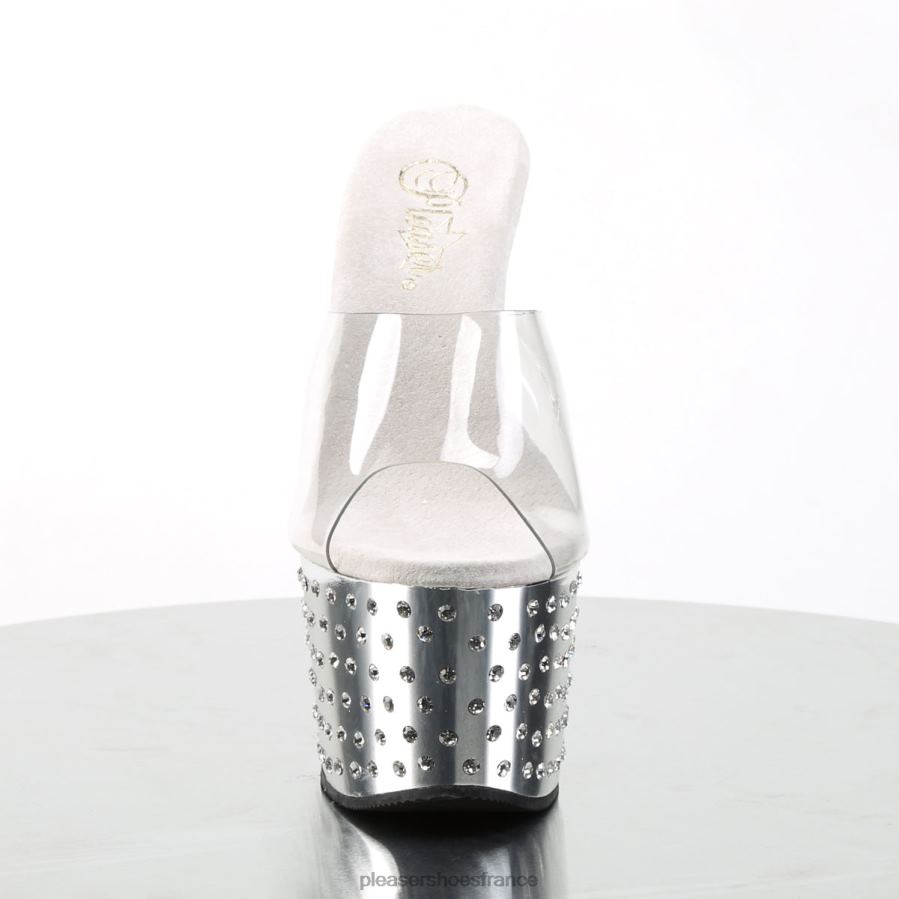 H4842329 poussière d'étoiles-701 Pleaser Shoes clair/argent