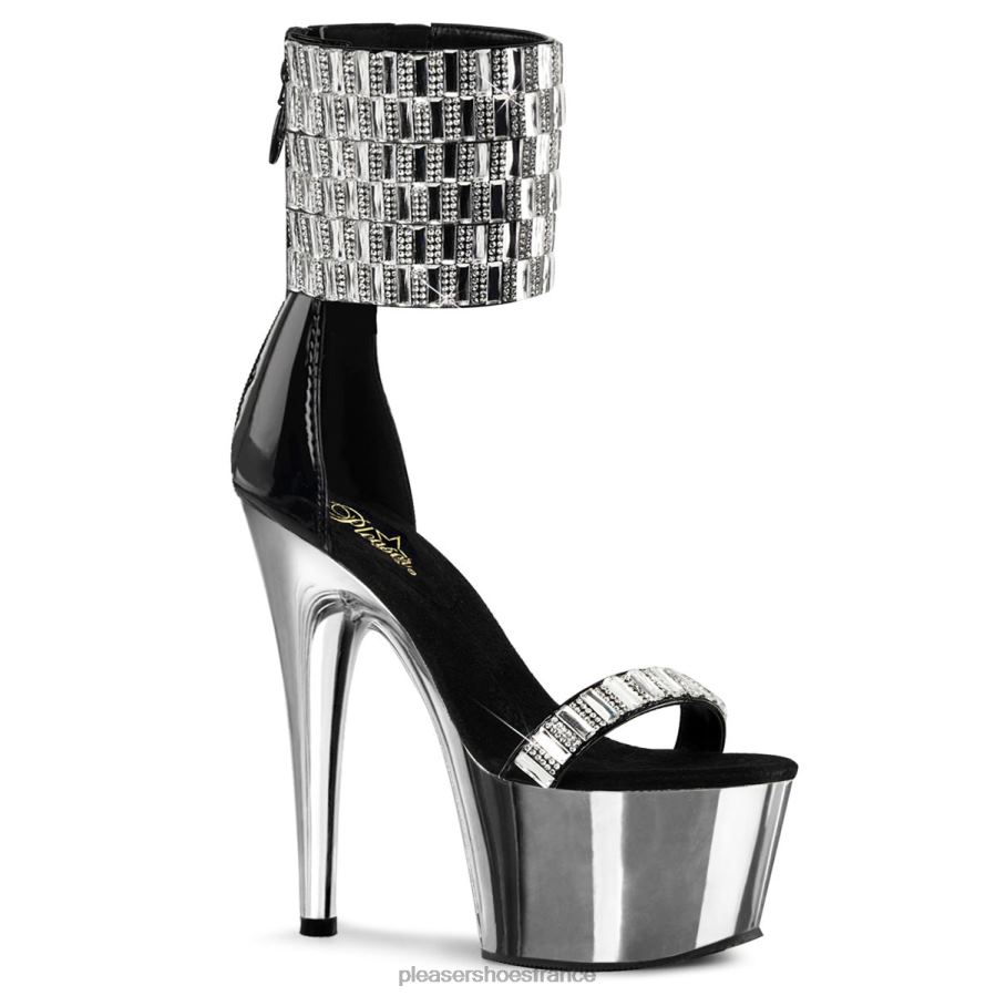 H4842458 adore-789rs Pleaser Shoes noir/argent chromé