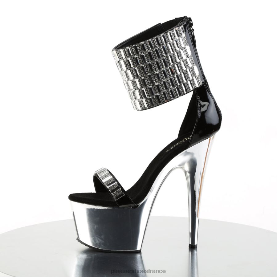 H4842458 adore-789rs Pleaser Shoes noir/argent chromé