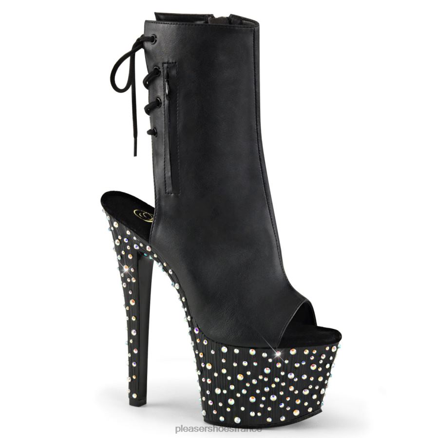 H4842512 stardance-1018-7 Pleaser Shoes simili cuir noir/argent