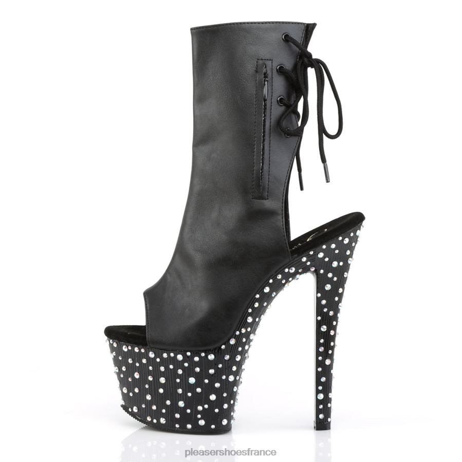 H4842512 stardance-1018-7 Pleaser Shoes simili cuir noir/argent