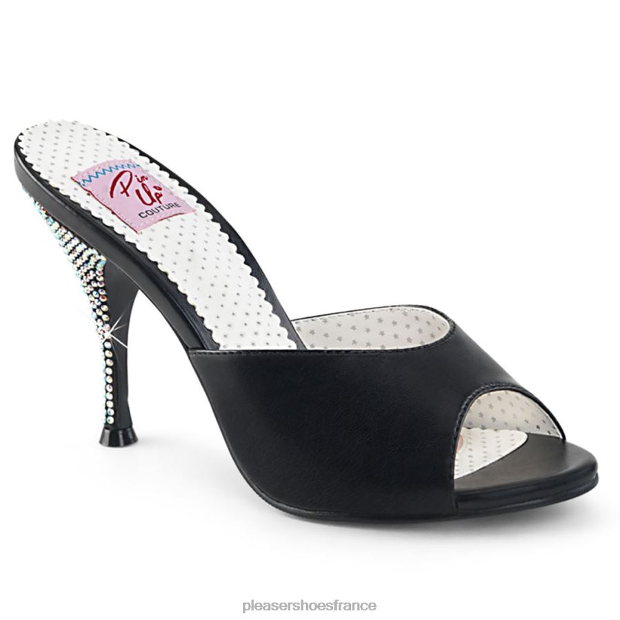 H4842520 monroe-05 Pleaser Shoes simili cuir noir