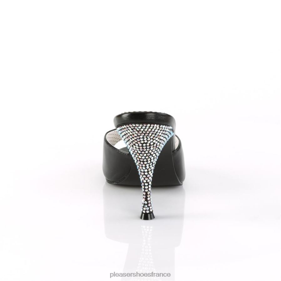 H4842520 monroe-05 Pleaser Shoes simili cuir noir