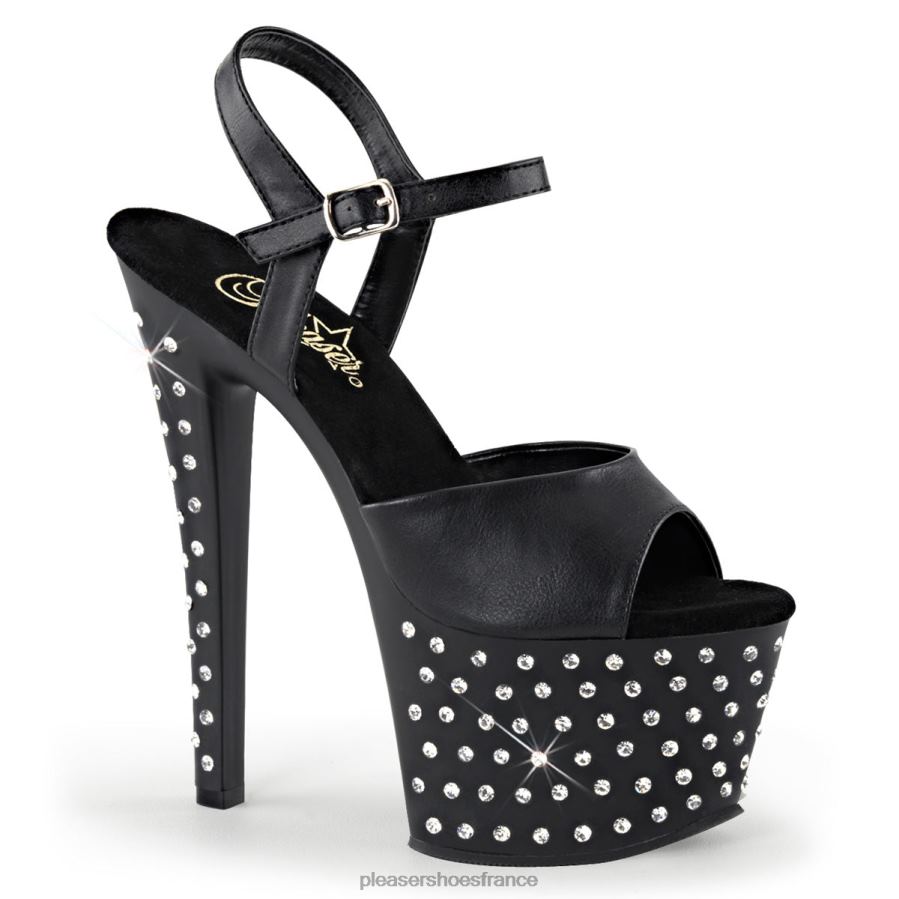 H4842526 poussière d'étoiles-709 Pleaser Shoes simili cuir noir/noir