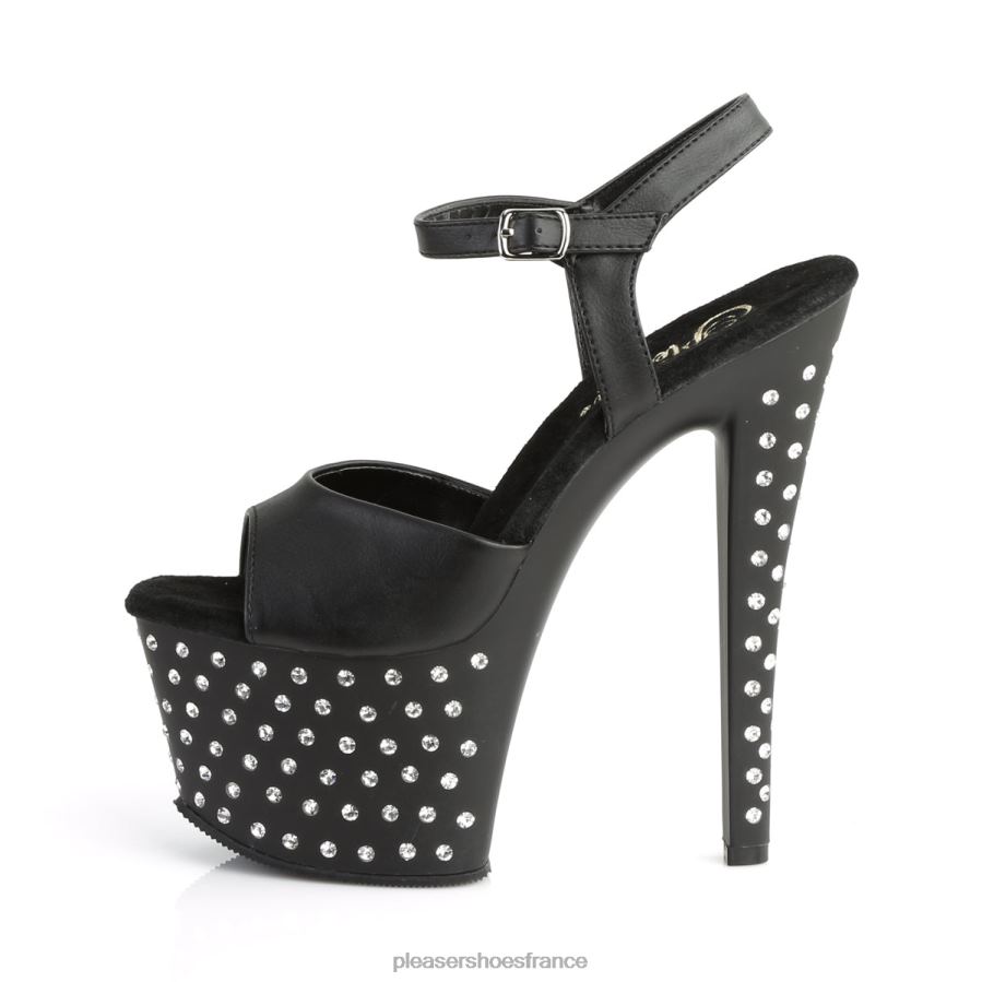 H4842526 poussière d'étoiles-709 Pleaser Shoes simili cuir noir/noir