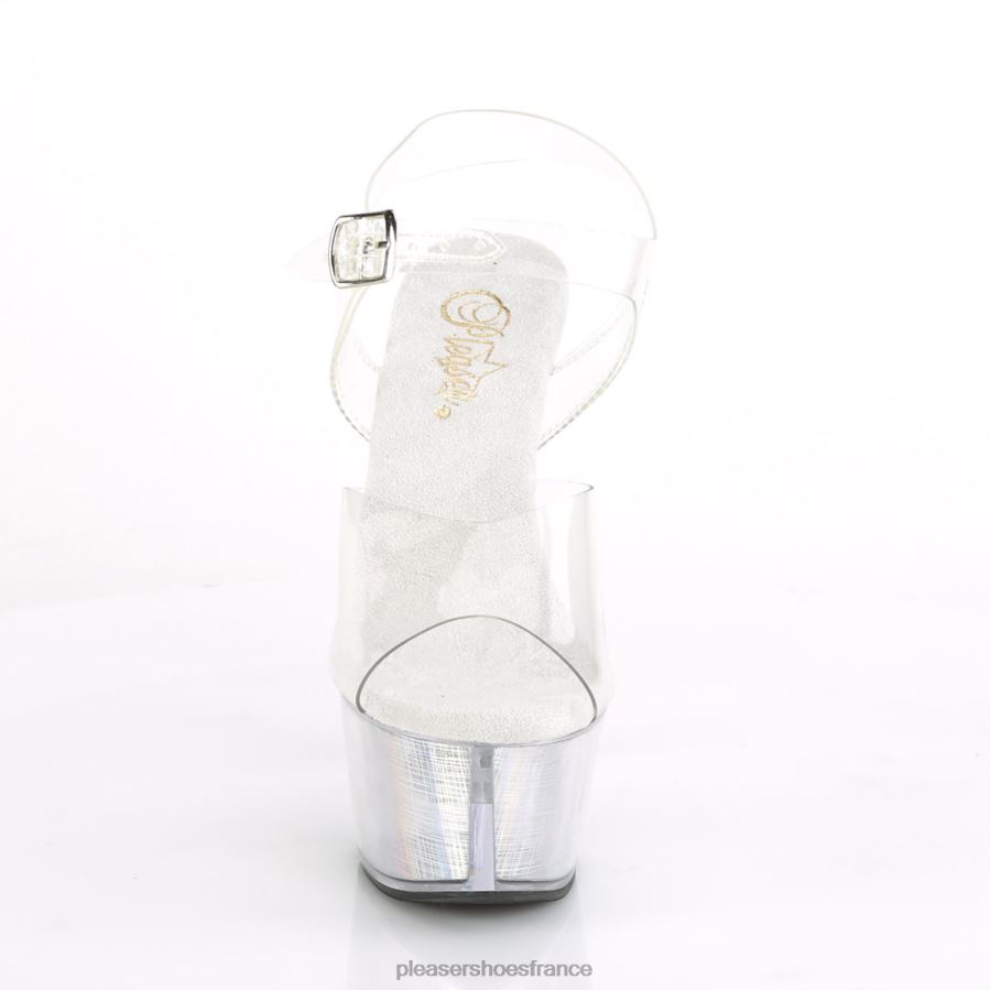 H4842188 flashdance-608ch Pleaser Shoes hologramme clair/argenté