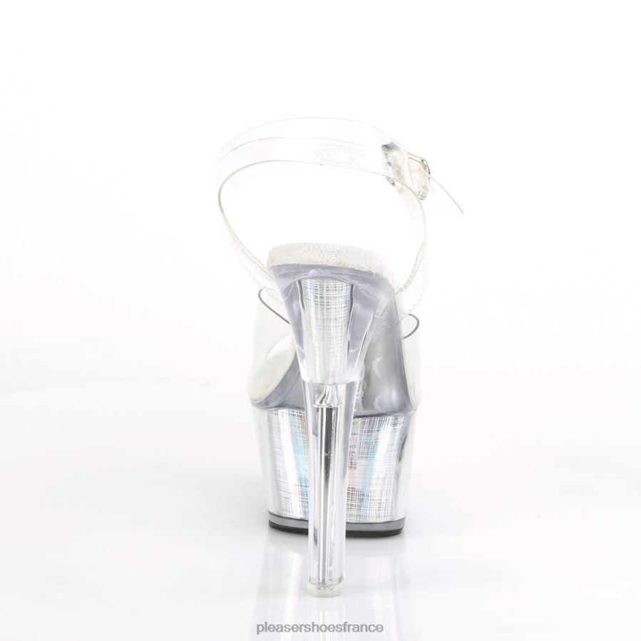 H4842188 flashdance-608ch Pleaser Shoes hologramme clair/argenté
