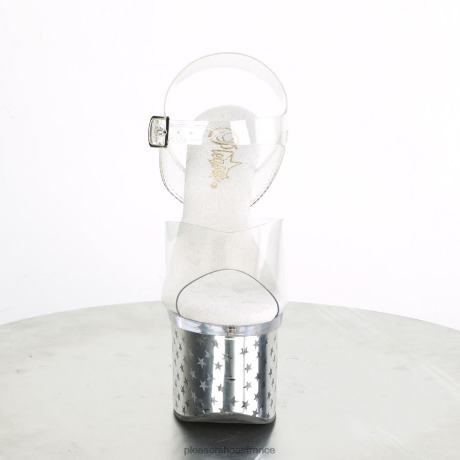 H4842208 disolite-708star Pleaser Shoes clair/argenté chromé
