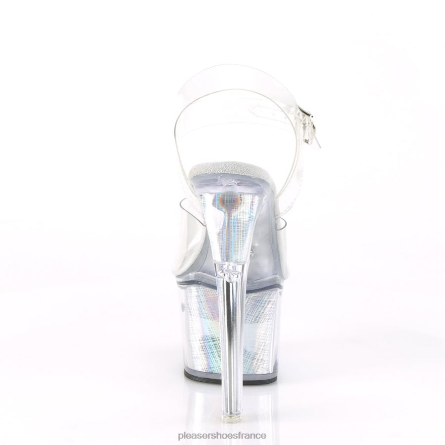 H4842212 flashdance-708ch Pleaser Shoes hologramme clair/argenté